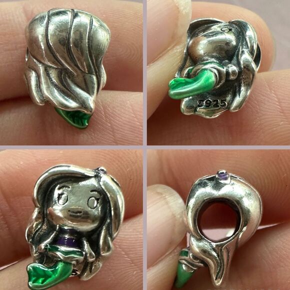 4x NWOT Ariel The Little Mermaid Disney Pandora FIT Silver Charm - Picture 7 of 15